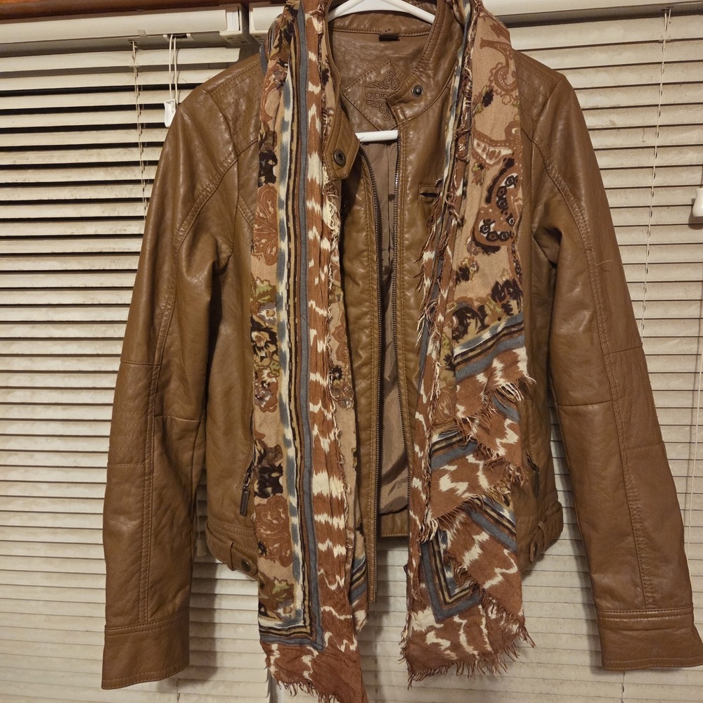 JouJou Polyvinyl Tan Jacket Ladies Size M